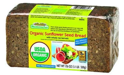 Mestemacher Bread Organic Sunflower Seed, 17.6-Ounce 1.1 Pound (Pack of 4)