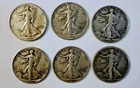 Walking Liberty Halff dollar Lot of 6. 1941, 1941 ,1942, 43,44 ,45