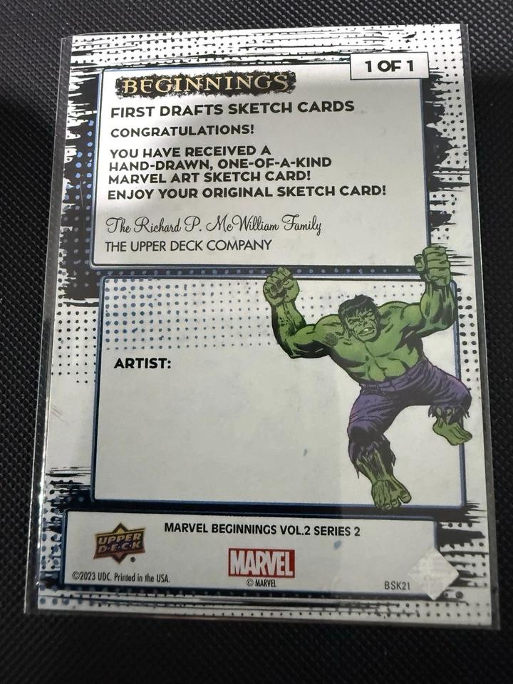 2023 MARVEL BEGINNINGS VOL.2 SERIES 2 First Draft Sketch Card Venom 1 Of 1 - Image 2 of 2