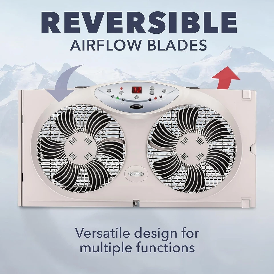Reversible Window Fan, 3 Speeds, Programmable Thermostat - Image 4 of 4