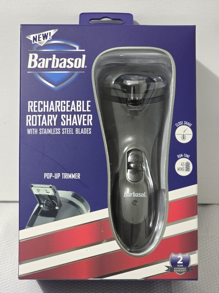 Afeitadora Rotativa Barbasol, Afeitadora Eléctrica Recargable con Acero Inoxidable...