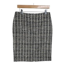 Calvin Klein Black and White Tweed Skirt size 6