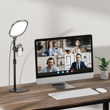Adjustable Desk Ring Light for Video Calls Computer Lighting