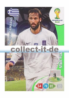 Panini Adrenalyn XL World Cup 2014 - 184 - Giorgio Samaras - Star Player