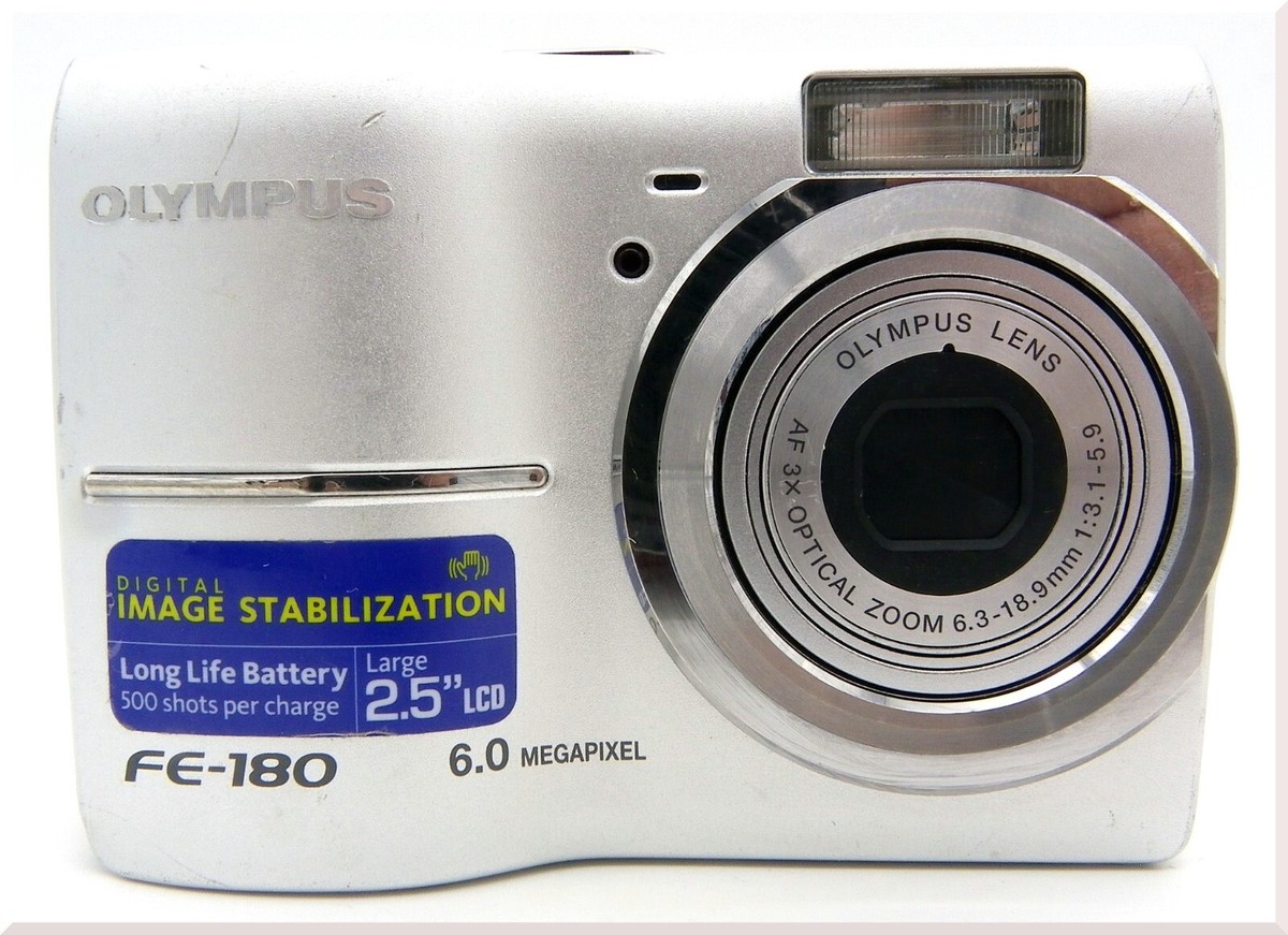 Silver Olympus FE-180 6.0 MP Compact Digital Camera 3X