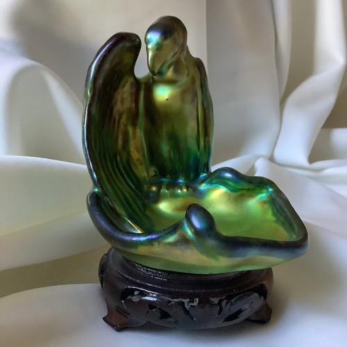Zsolnay Porcelain Art Deco Bird Vulture Snake Eosin Tray Dish Figure Sculpture - Picture 14 of 21
