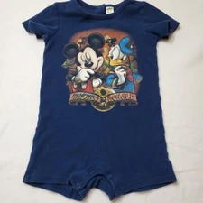 Disney Store Studio Collection Mickey And Donald Romper Navy Blue Size 3Y 