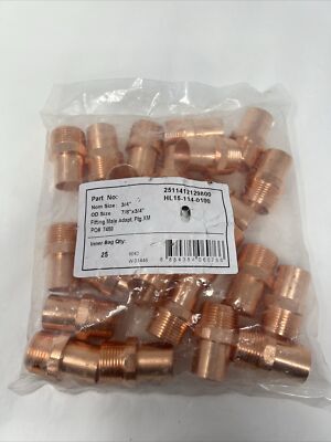 (Lot of 25) Hailiang Male Thread Adapters 3/4'' Nom, OD 7/8 x3/4  HL15-114-0100