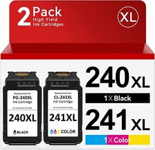 2PK PG 240XL CL 241XL Ink Cartridge For Canon Pixma MG3120 MG3122 MG3220 MG3222