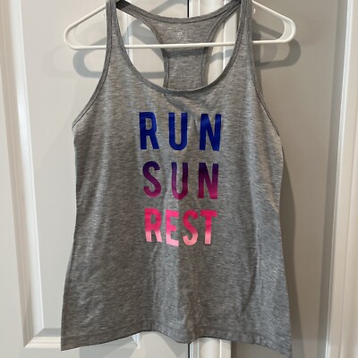 GAP GAPFIT COOL DRY HEATHER GREY RACERBACK TANK TOP WORKOUT SHIRT Large FreeShip