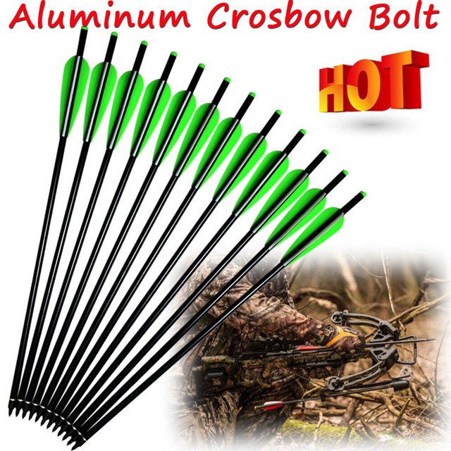 12x 16/18/20/22"inch Archery Aluminum Crossbow Arrows Bolts Hunting