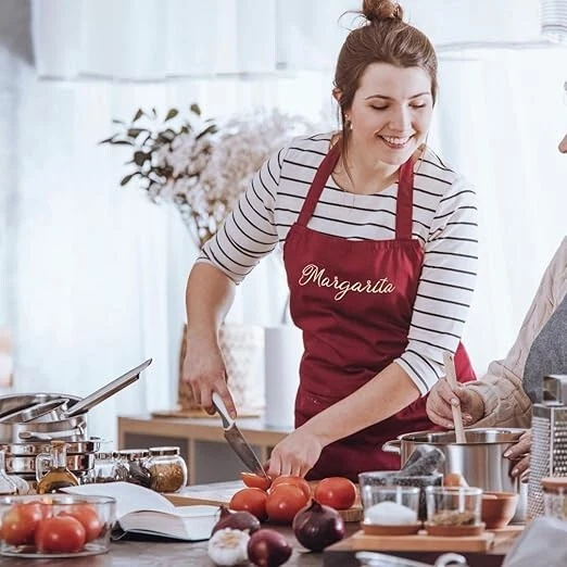 Grembiule da Cucina Personalizzato con Ricamo con Nome/Frase Ricamata - Immagine 4 di 4