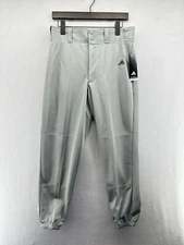 Adidas Baseball Pants Gray Boys Size XL Triple Stripe Elastic Bottom New