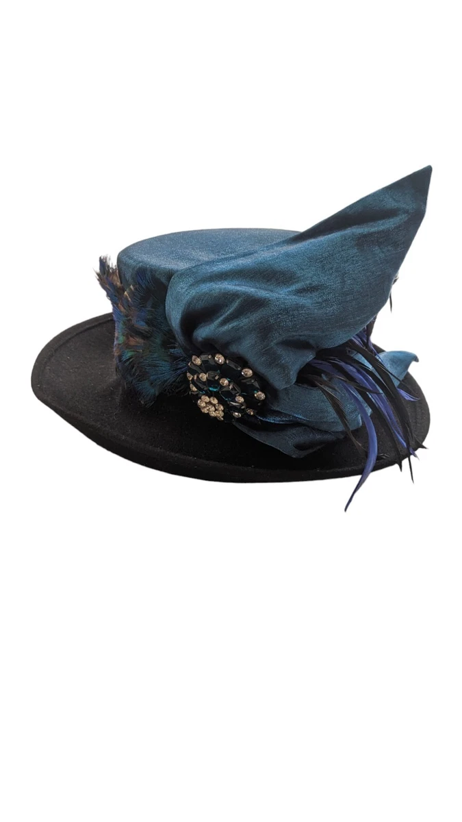 Whittall & Shon Vintage Black Wool Wide Brim Hat Velvet Burnout Scarf Set Whittall & Shon Vintage Black Wool Wide Brim Hat Velvet  main image 4