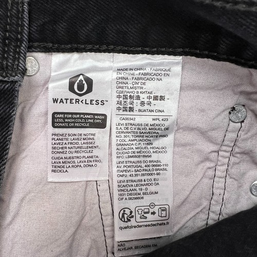 Levi's Premium Women 501 Original Fit High Rise Chaps Jeans Black NWT - Picture 11 of 13