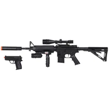 UKARMS P1158D Spring Powered Airsoft Rifle w/ Pistol Replica & Accessories