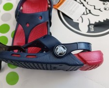 CROCS KIds ELECTRO ATHENS BAYA FLIP FLOPS Navy Blue Red Toddler C 6/7 NEW