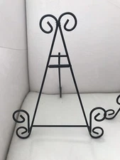 Decorative Metal Easel Plate-Photo Stand with Scroll Design-12 Inch Tall