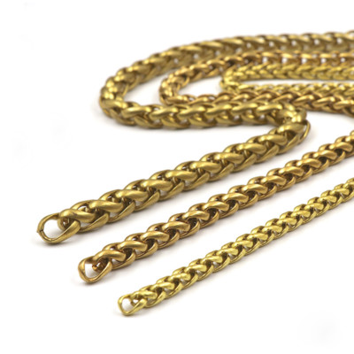  Massive Messing Weizenkette 6 mm 8 mm 10 mm breit für Geldbörse Schmuck Schlüsselanhänger Handwerk Zum Selbermachen