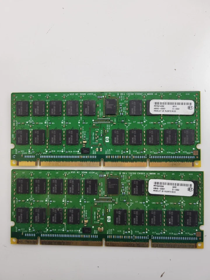 Lote de 2 memorias RAM HP A9843-60301 1GB PC2-4200 DDR2-533MHz ECC registradas Foto 3 de 4