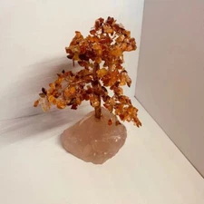 Carnelian Tree of Life on Rose Quartz