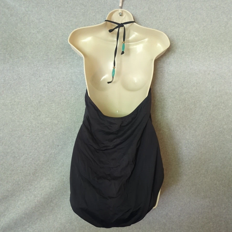 Traje de baño Leilani negro halter de una pieza detalle cruzado talla 16 Foto 2 de 4