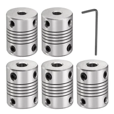 5 Pcs Aluminum Alloy Shaft Coupling 5mm to 6mm, Flexible Coupling