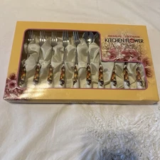 Kitchen Flower Premium Tableware Stainless Steel 10 Pieces New Forks And Spoons