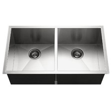 Houzer CTD-3350 Contempo Series Undermount Stainless 50/50 Double Kitchen Sink