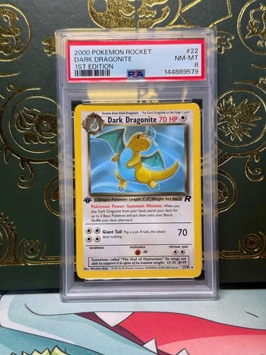 PSA 8 Dark Dragonite (1st Ed.) Team Rocket 22/82 Pokemon Card