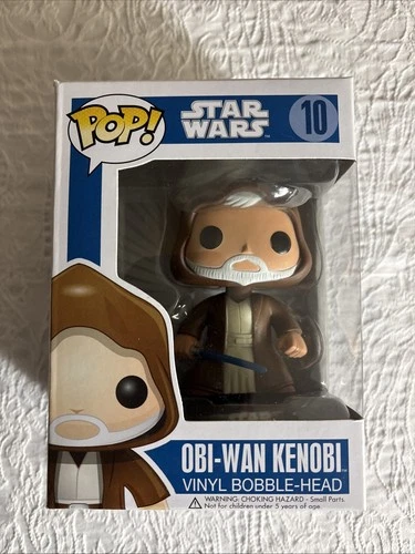 Funko Pop Star Wars Obi-Wan Kenobi #10 Large Font Bobble Blue Box Retired Rare