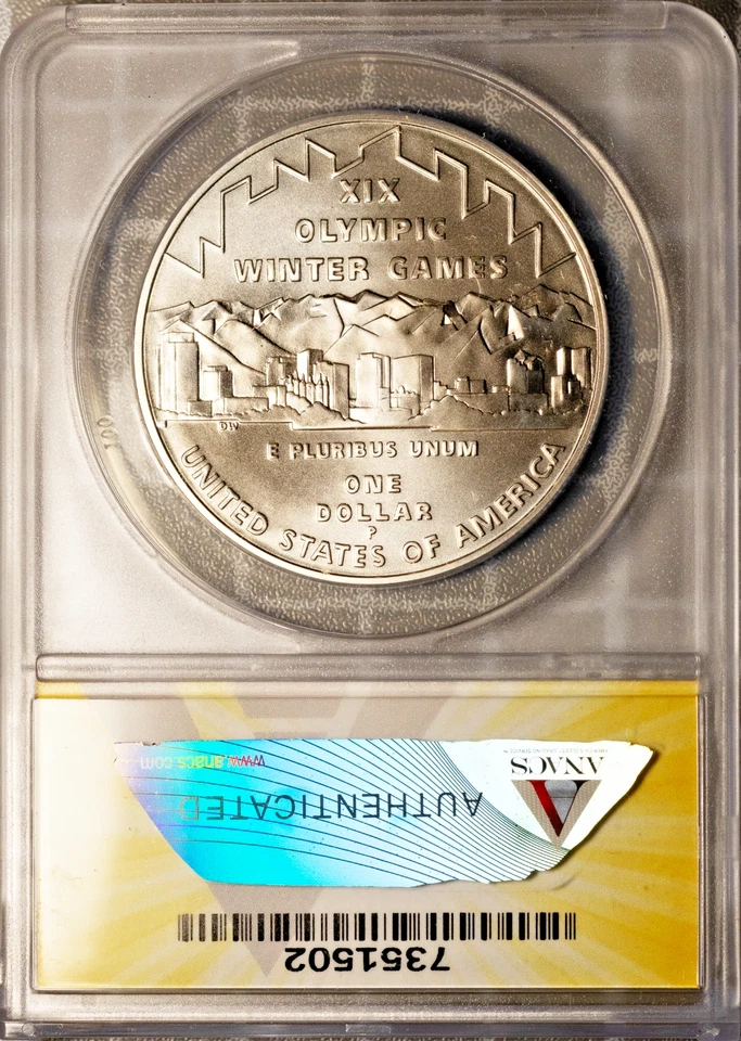 2002-P $1 Silver Salt Lake City Olympics Dollar MS 69 ANACS # 7351502 + Bonus - Image 2 of 2