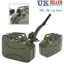 10L JERRY METAL MILITARY CAN FOR PETROL DIESEL OIL FUEL CONTAINER WITH SPOUT UK