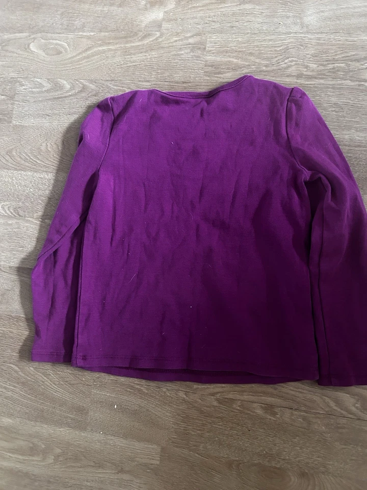 Camiseta Gymboree Púrpura Manga Larga Flor Para Niñas Talla 5T 100% Algodón Foto 2 de 2