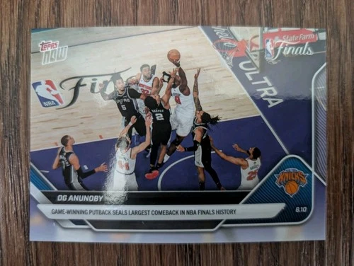 OG ANUNOBY 2026 Topps Now NBA Finals THE TIP IN #336 Knicks Card PWE - product listing photo