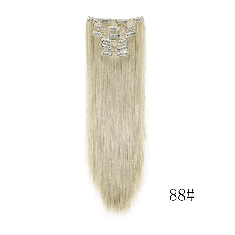 Glatte Kunsthaar Extensions 6 St??ck Clip In Echthaar 16 Clips 60 cm - Bild 3 von 4