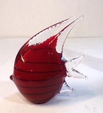 Murano Style Art Glass Red FISH unbranded 5.75' x 5" weighs 1.4lbs PERFECT!