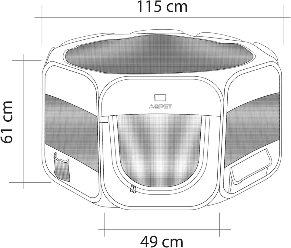 Box per Animali Cani E Gatti Cuccioli Recinto Pieghevole Tessuto Impermeabile (N - Immagine 4 di 4