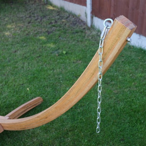 Traditional Swing hammock with wooden stand set for Garden Outdoor - Marine Blue - Picture 11 of 11