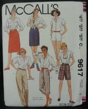 McCalls Sewing Pattern 1985 Vintage Pants Shorts Skirt 9617 Size 8 Uncut 