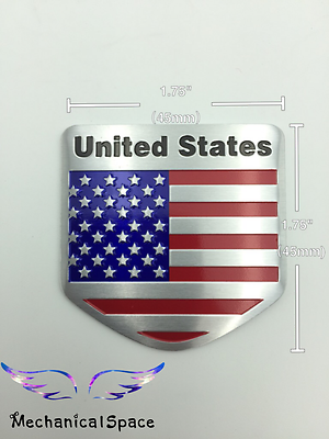 Aazon.co: 3D etal US Aerican Flag Eble Sticker Decal High Grade
