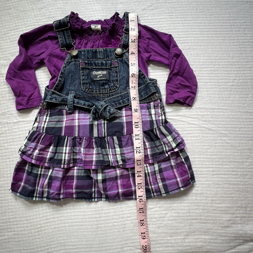 Vestido vaquero OshKosh B’Gosh bebé con volantes púrpura 12 meses - Imagen 4 de 15