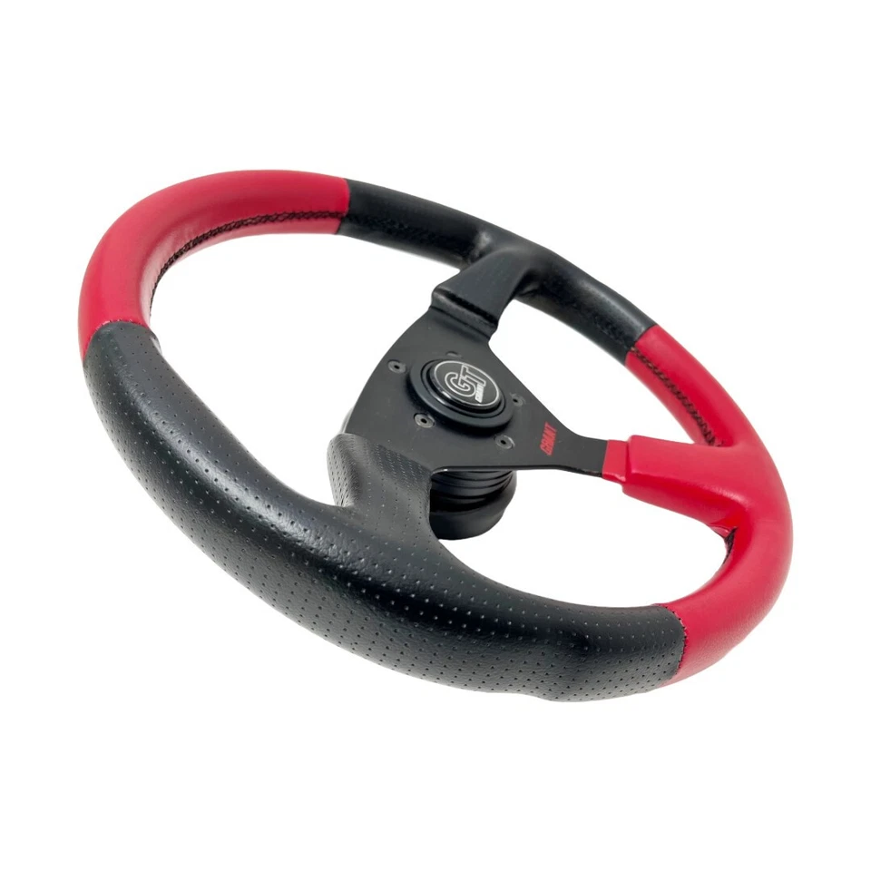 Kit de volante 1976-95 Jeep CJ5 CJ6 CJ7 Wrangler 13,5" 3 raios Grant vermelho Bla - Imagem 2 de 4