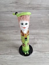 Melinda Vase Candle Mink Trimmed Jacket ceramic, Bella Casa, Susan Paley by Ganz