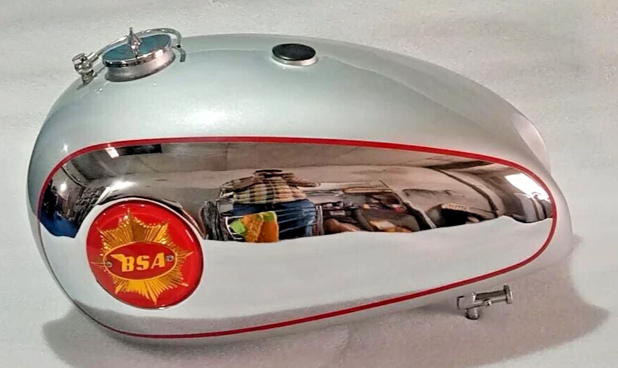 Tanque de gasolina Fit BSA Gold Star Scrambles Catalina 2 galones pintado y cromado + insignias Foto 2 de 4