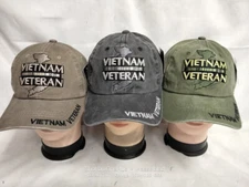 VIETNAM Veteran Country Map COTTON (BLACK) EMBROIDERED Cap Hat LICENSED
