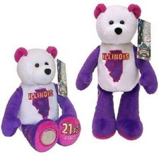 Limited Treasures Illnois State Quarter Coin Bear Stuff Plush Quarter Bear 9