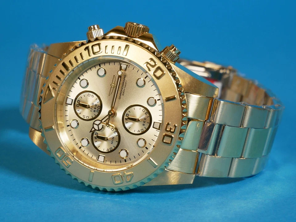 Invicta 1774 Pro Diver Orologio Uomo Acciaio Inossidabile 43 mm Quarzo Usato Oro - Immagine 3 di 4