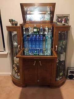 Art Deco 47 Retro Liquor Cabinet Display Case Cabinets