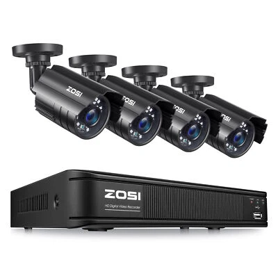ZOSI H.265+ 5MP-Lite DVR Outdoor 1080P Security Camera CCTV System night Vision